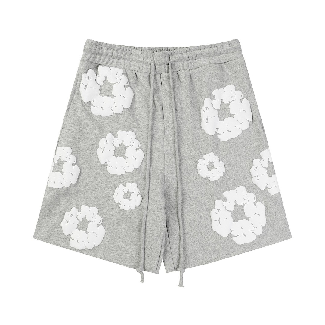 Unbranded 158 DENIM TEARS Cotton Floral High Fleece Short Black Grey Blue Green Purple Red Orange Pink White S-XL 8601# - Image 67