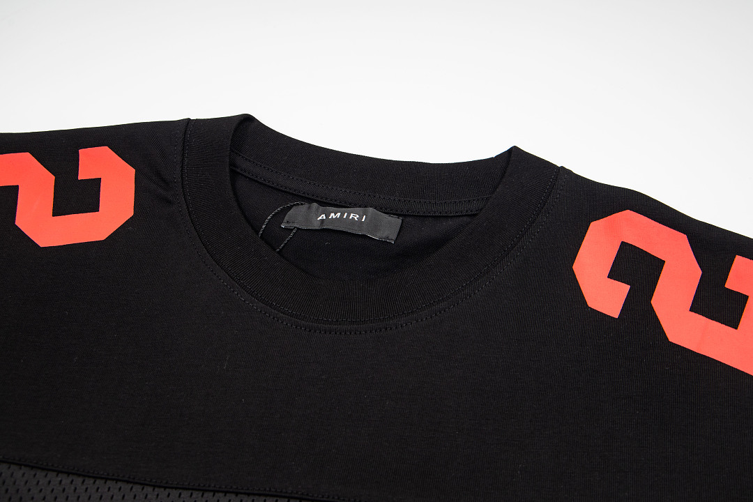 AMIRI 128 Canvas Logo Print Short Sleeve T Black White S M L XL 9933# - Image 5