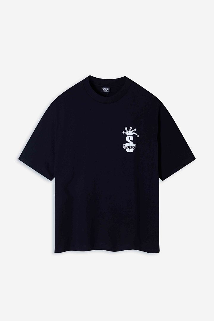 Stussy 118 Stu FW24 CROWN BAND S LOGO TEE Print Short Sleeve T Black White M L - Image 3