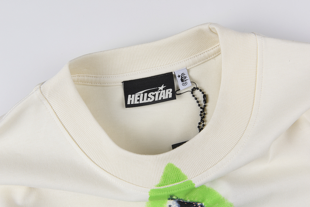 Hellstar 158 Hellstar Studios Smiling Star T-Shirt Diamond Print Short Sleeve White S-XL - Image 6