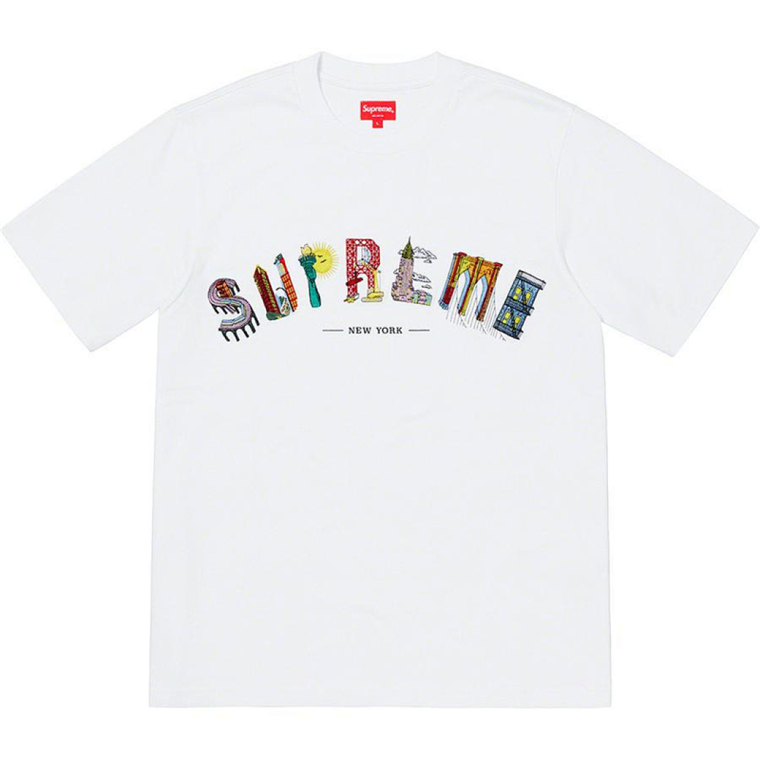 Supreme 118 Sup 19SS City Arc Tee Embroidered Logo Color Short Sleeve T Black White S-XL B104# - Image 3