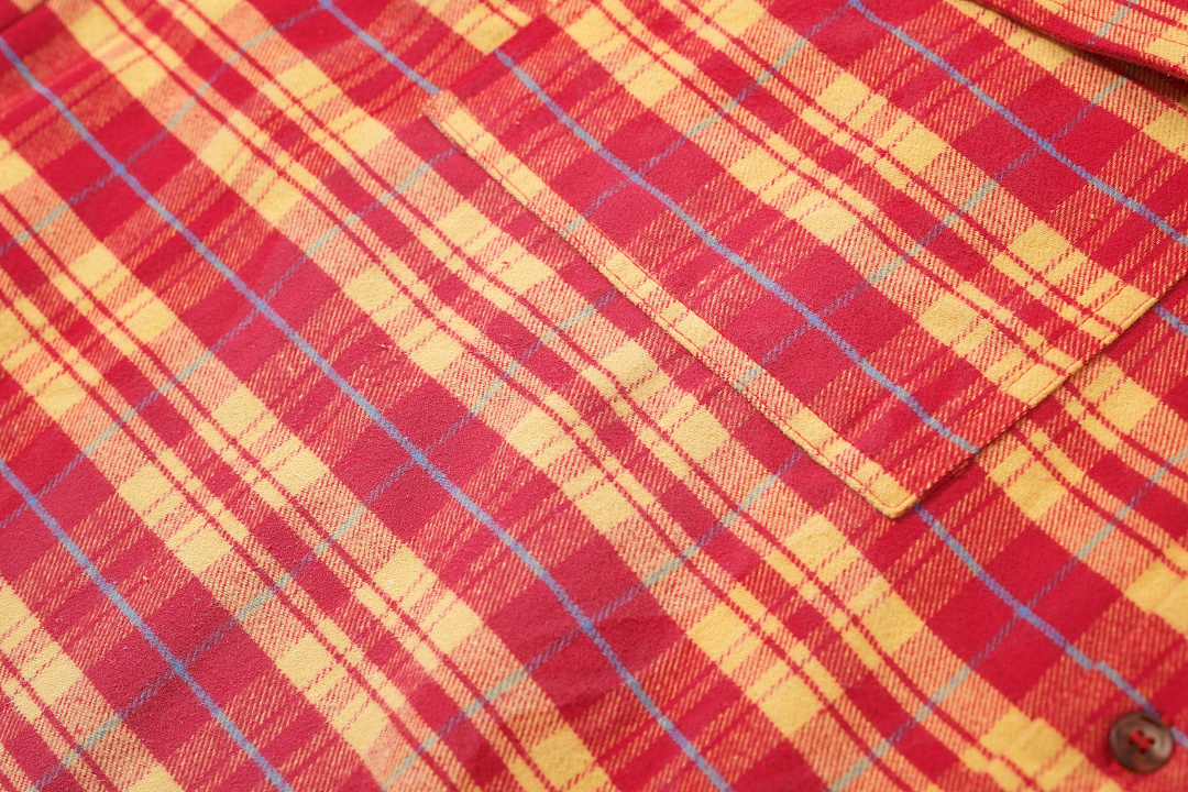 Unbranded 268 FAR FARFROMWHAT WASHED FLANNEL SHIRTS Water Ink Red Yellow S-L 3270# - Image 12