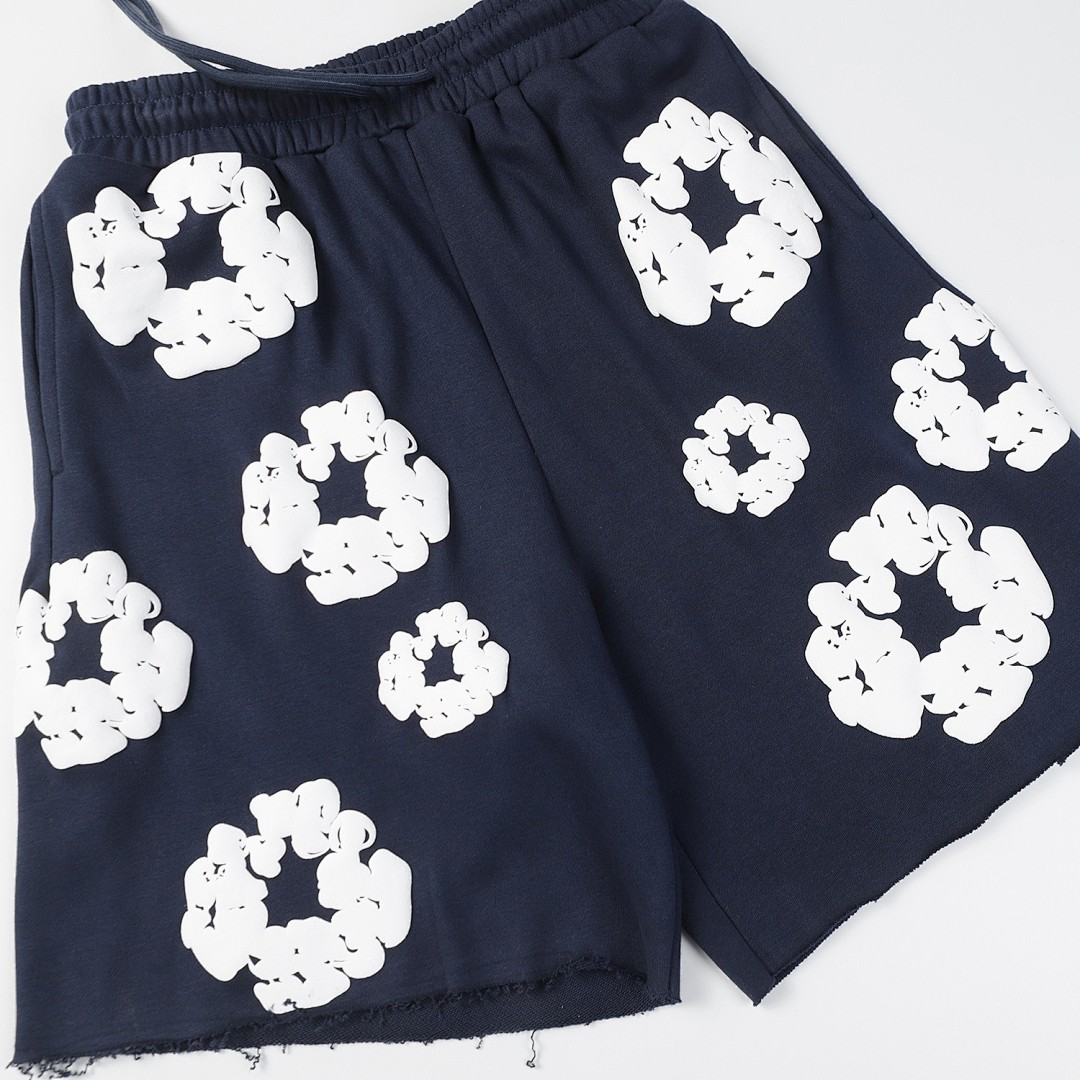 Unbranded 158 DENIM TEARS Cotton Floral High Fleece Short Black Grey Blue Green Purple Red Orange Pink White S-XL 8601# - Image 58