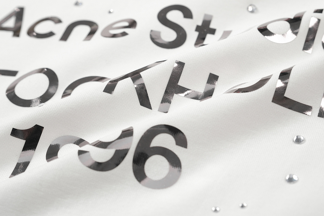 Acne Studios 158 AC Limited Exclusive Rhinestone LOGO Long Sleeve T Pink Black White Mountain Blue S-XL 8206# - Image 43