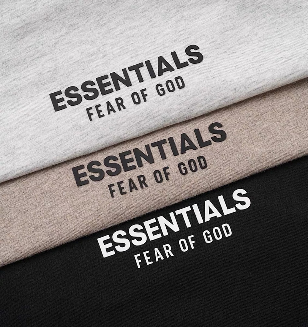 Essentials 118 Ess FALL24 HOLIDAY Jersey Crewneck T-Shirt Collar Wide Short Sleeve T : Light Mist Grey Black Dark :S-XL - Image 11