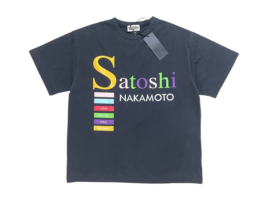 Unbranded 128 Satoshi Nakamoto Washed Short Sleeve T : Black S M L - Image 4