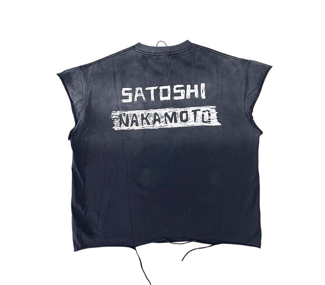Unbranded 128 SATOSHI NAKAMOTO Washed Black Sleeve T : S M L - Image 4