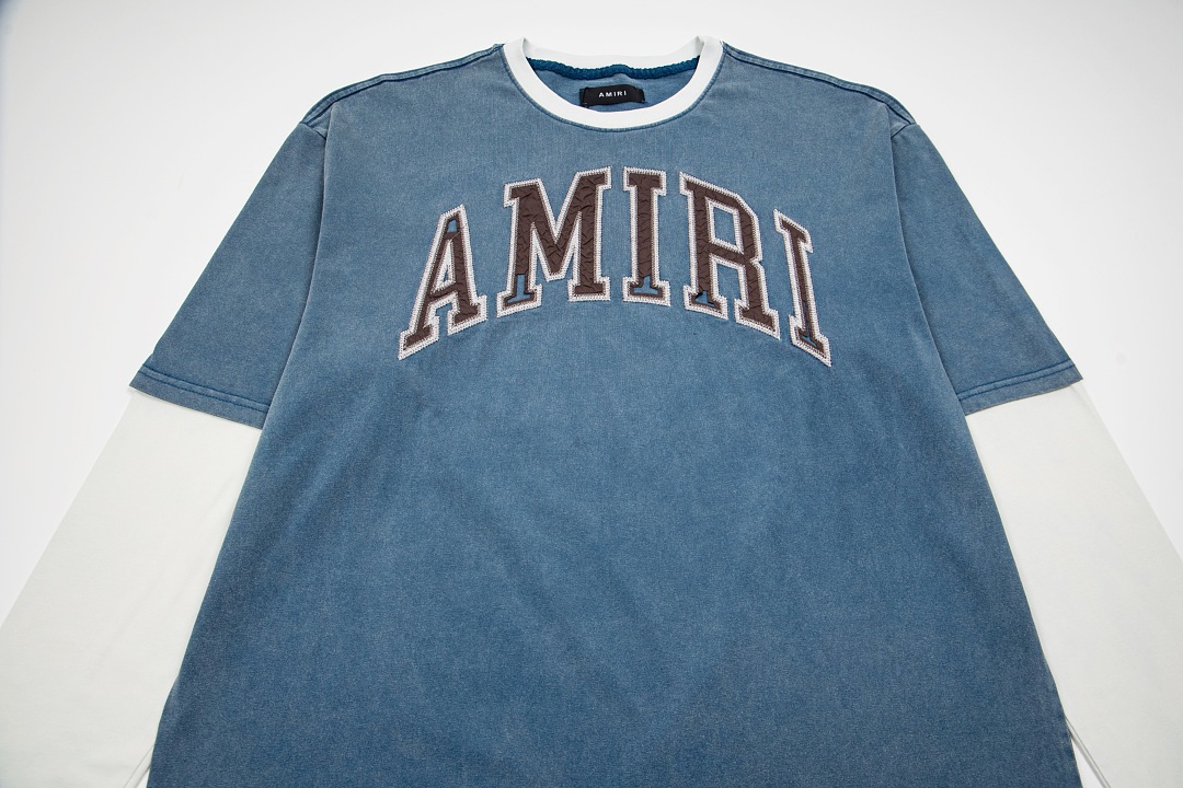 AMIRI 168 Wide Version Model Long Sleeve 2 Water T Black Ice Pink Mist Blue 607# - Image 30