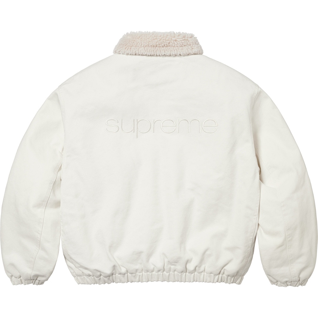 Supreme 598 24Fw Faux Shearling Lined Bomber Jacket Velvet Black White Water Blue S-XL - Image 14
