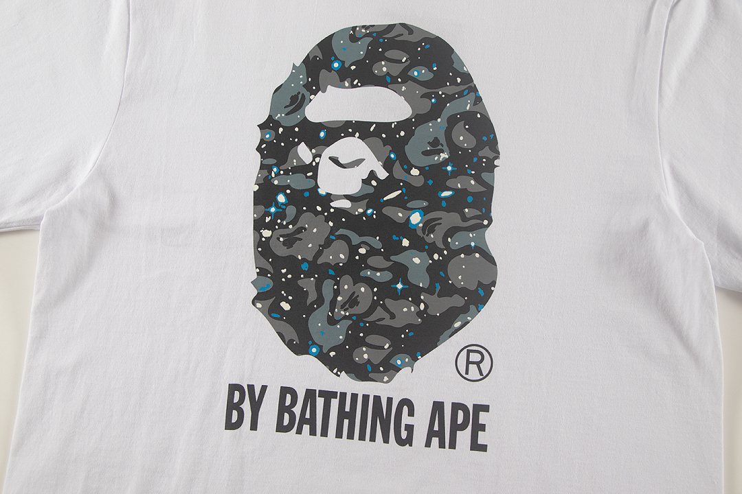 Bape 148 TOP Print Collar Short Sleeve T Black White S-XL - Image 18