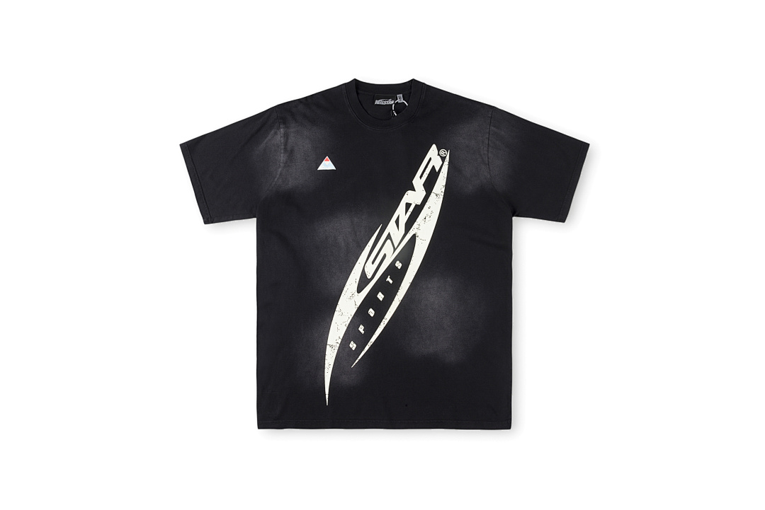 Hellstar 168 HELLSTAR STUDIOS Water Print Solid Cotton Mens Womens Short Sleeve Black S-XL