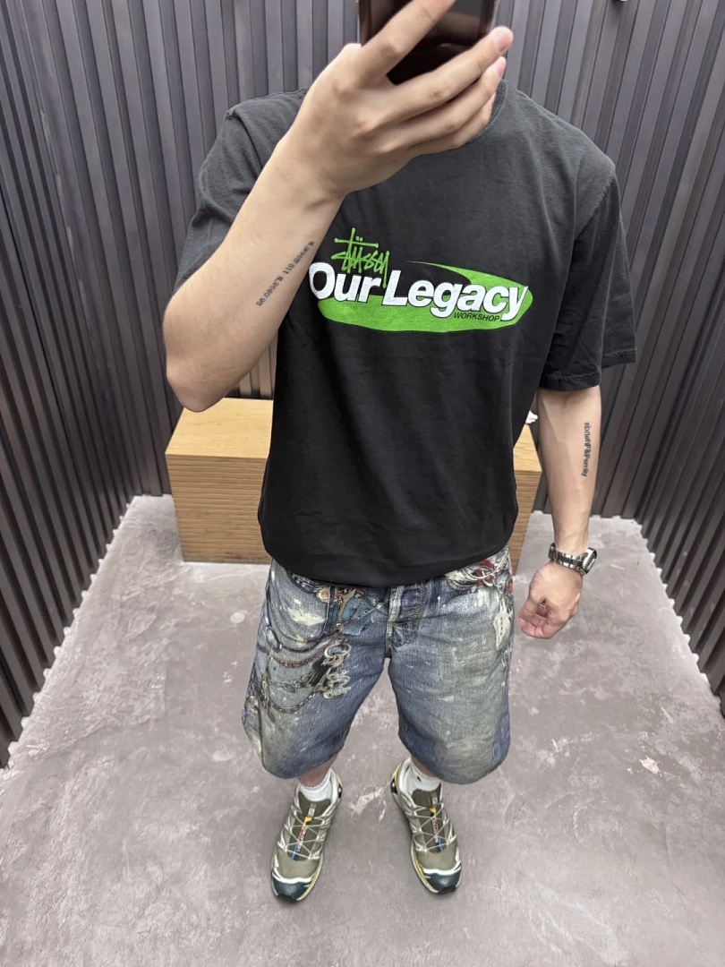 Stussy 128 STU SS25 OUR LEGACY TEE Collab T Print Short Sleeve Black Off White S-XL - Image 43