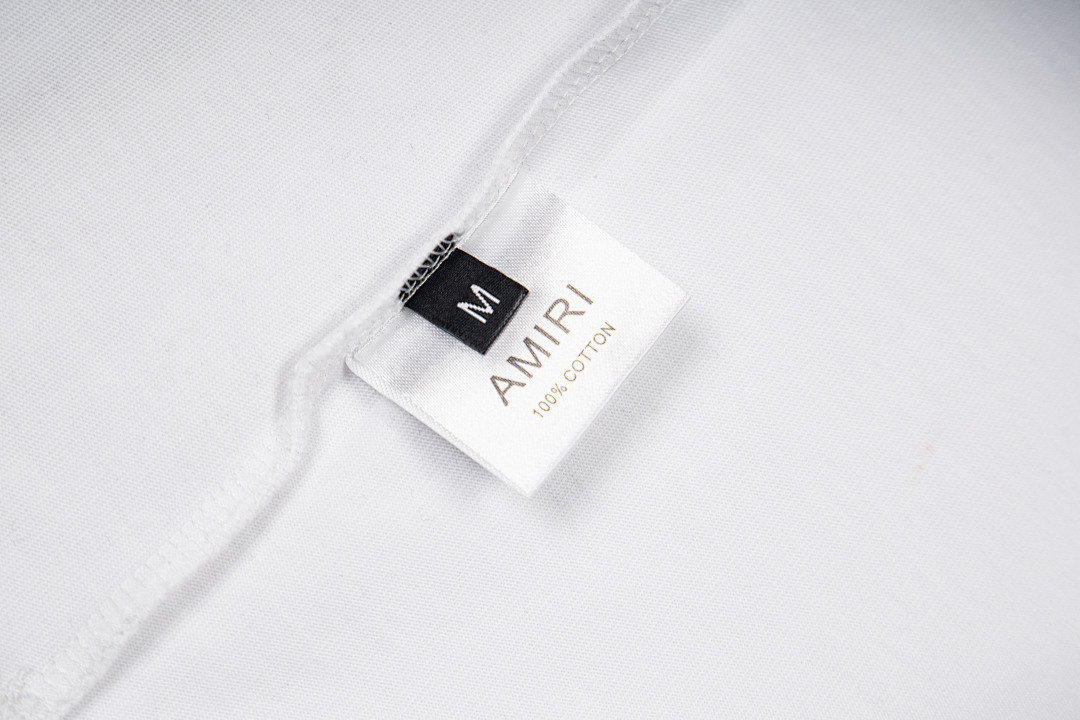 AMIRI 118 Wide Version Model Short Sleeve T Logo Print High Wind Black White S M L XL 9908# - Image 22