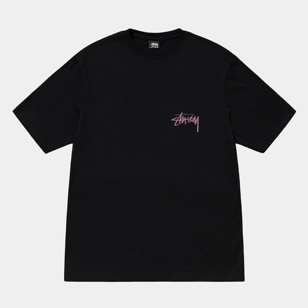 Stussy 108 Stu Print Collar Short Sleeve T : Black White Red S Ｍ L XL XXL - Image 3