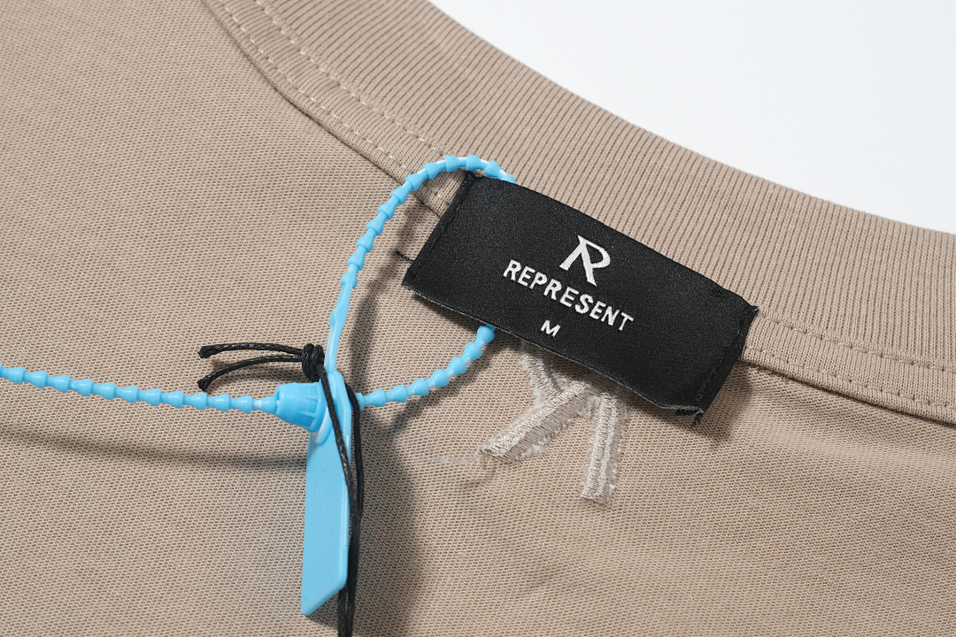 Represent 118 REPRESE Logo Embroidered Washed Short Sleeve T Sand Desert Yellow Black S-XL R3114# - Image 28