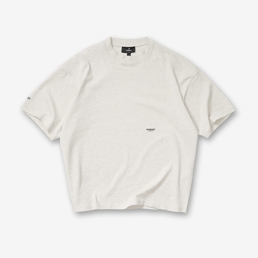 Represent 108 REPRESENT Solid Small Logo Print Short Sleeve T Black White Grey S-XL R3200# - Image 6