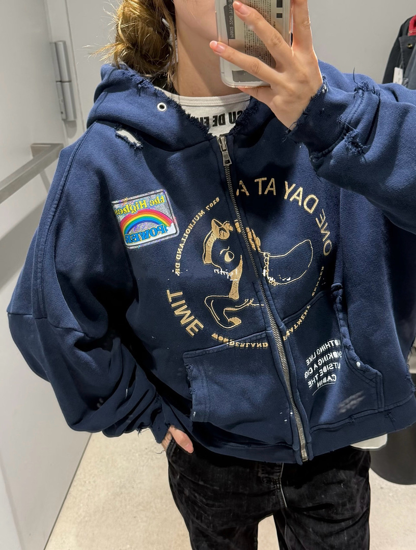 Unbranded 268 Paly Hollywood Treatment Center Zip Hooded Sweatshirt NAVY : S M L - Image 21