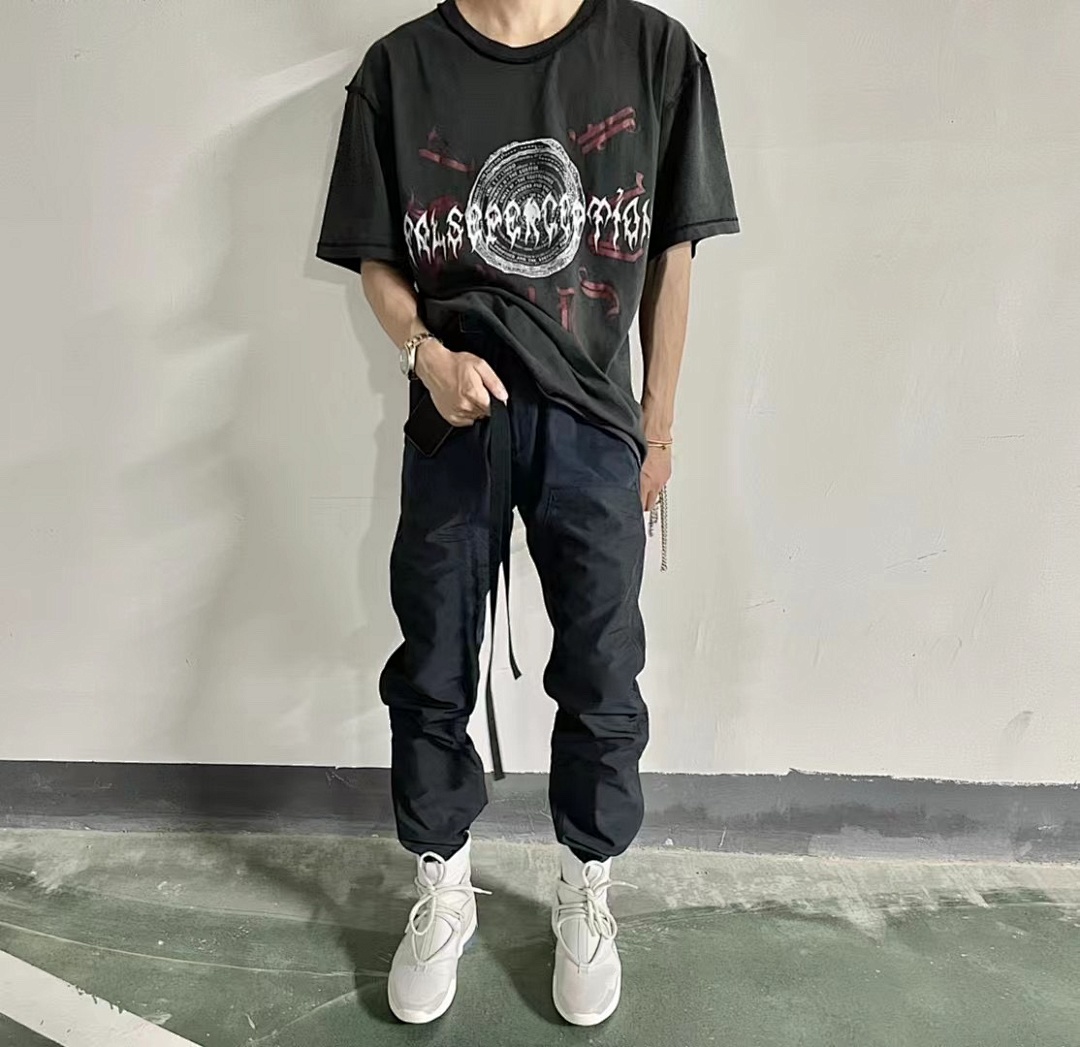 Unbranded 98 Askyurself X False Perception Collab Print Short Sleeve T Black S-XL 4033# - Image 16