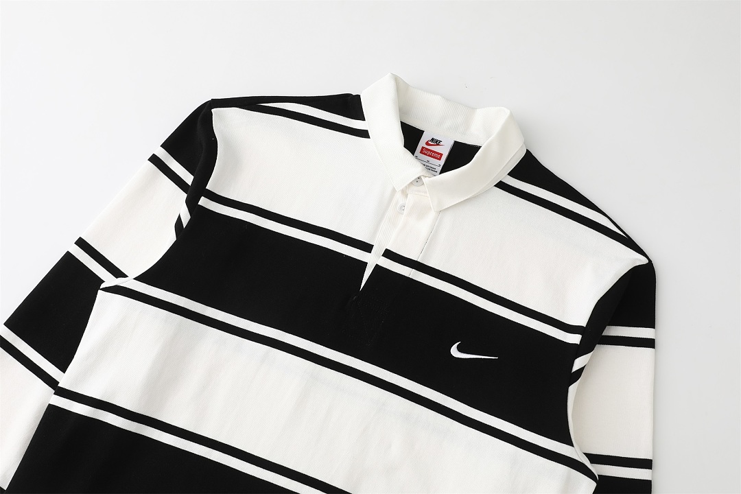 Ralph Lauren 368 Collab SS25 Stripe Rugby Logo Striped Long Sleeve Polo Mens Womens : Black White Red S M L - Image 24
