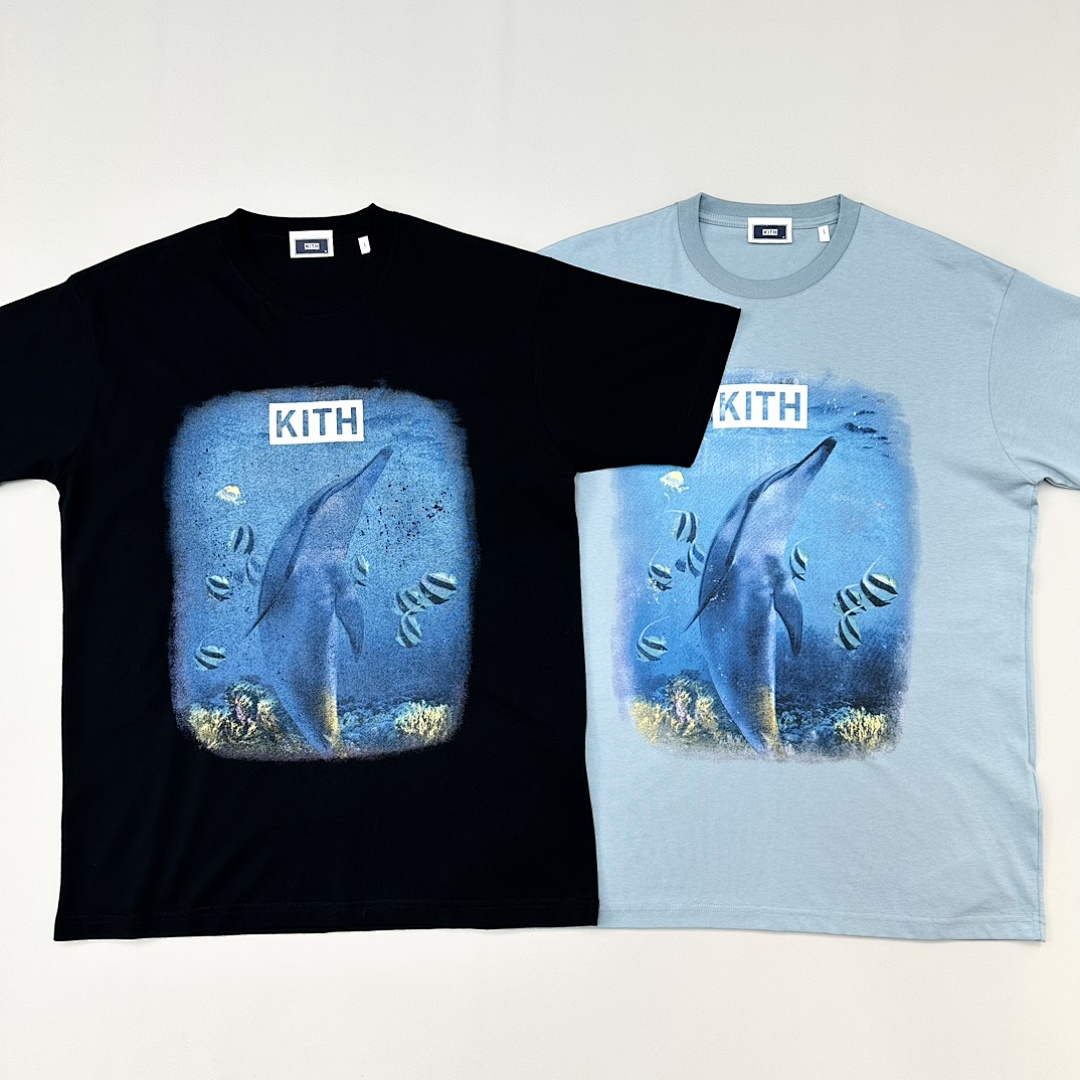 Adidas 138 KITH Limited Exclusive Sea 《 Blue Bogo Short Sleeve 》 Black Light S M L