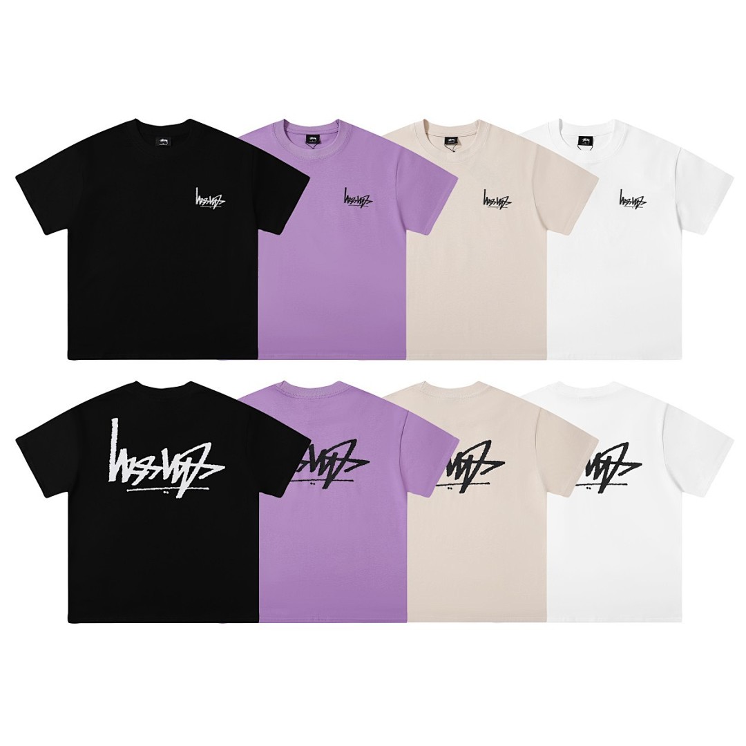 Stussy 98 Stu New Reverse Print Short Sleeve : Black Purple Apricot White S M L XL X202# - Image 3