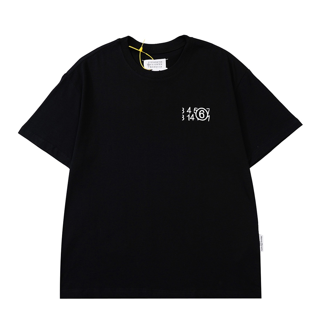 On Running 118 MM6 Maison Margiela Embroidered LOGO Label Short Sleeve T Black White 46 48 50 52 3950# - Image 3