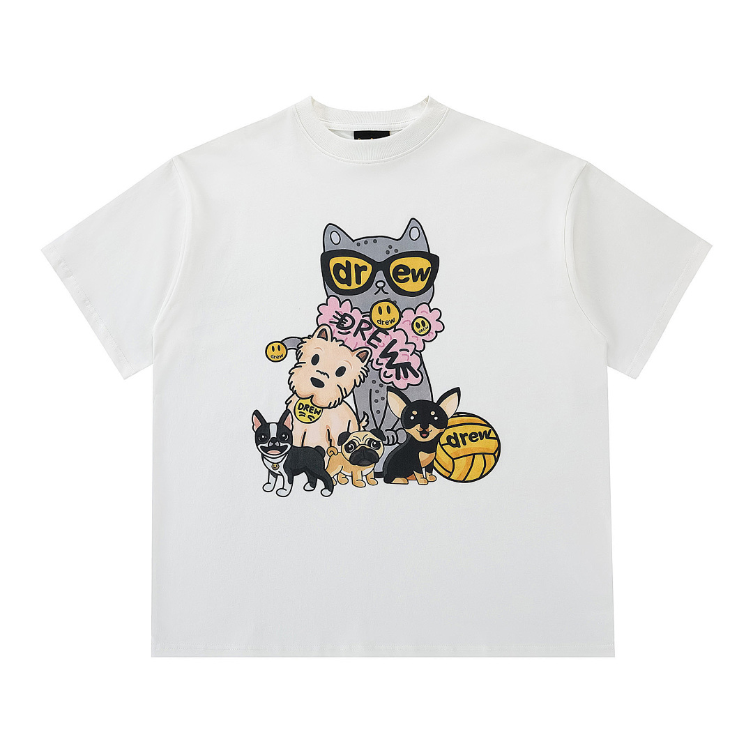 Drew House 108 Drew House Small Print Short Sleeve : Black White S-XL # - Image 11