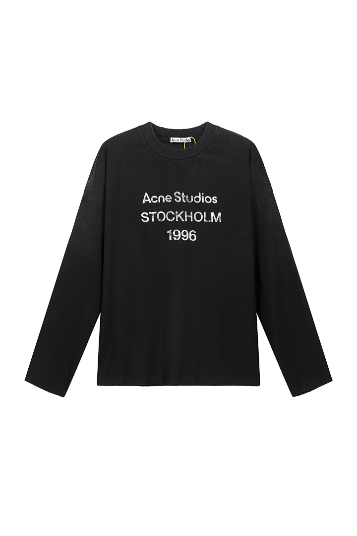 Acne Studios 128 AC LOGO Print Long Sleeve T Pink Black White Olive Green Dark Blue Red Spring Purple S-XL 3286# - Image 116