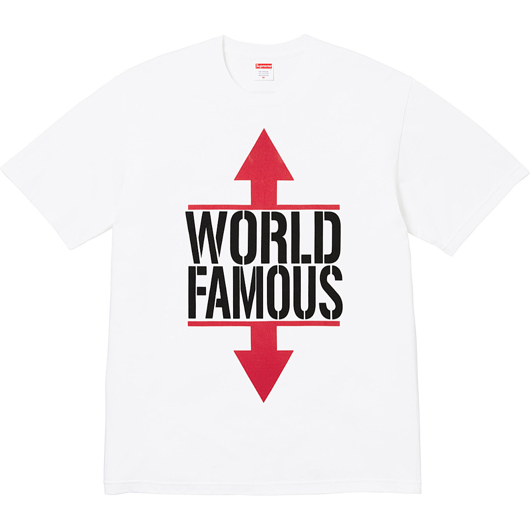 Supreme 138 26SS WORLD FAMOUS TEE Short Sleeve Black White S - Image 4