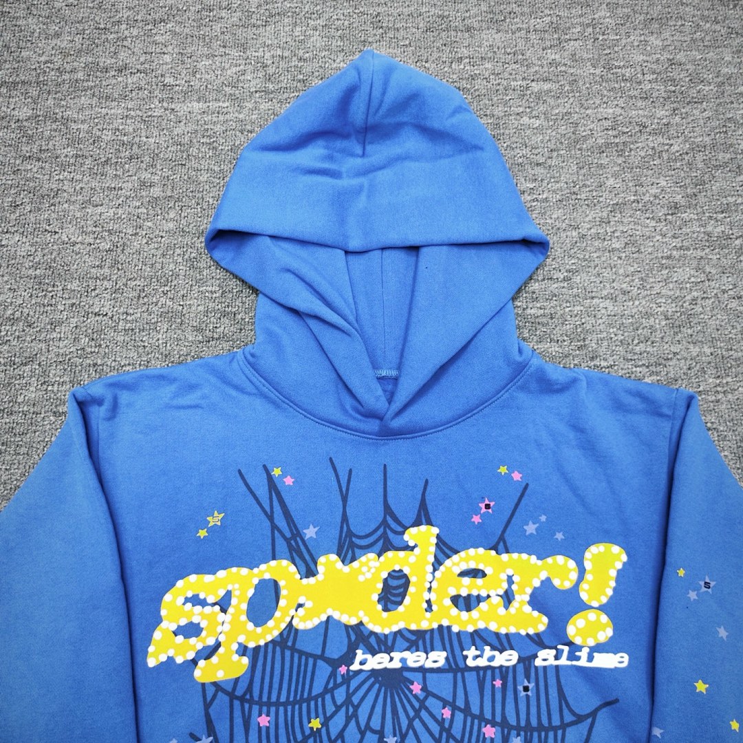 Sp5der FW23 HOODIE Mens Womens Top Blue : S-XXL - Image 10