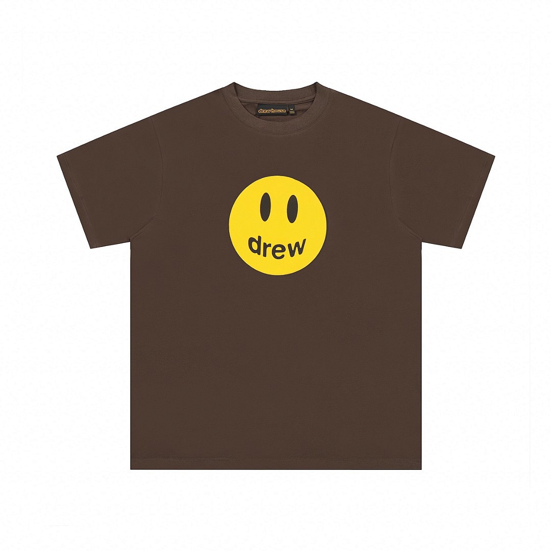 Drew House 118 Drew House Short Sleeve T Black Coffee White Light Pink Blue Purple Yellow Orange Peach Wine Red Navy : S-XL - Image 11