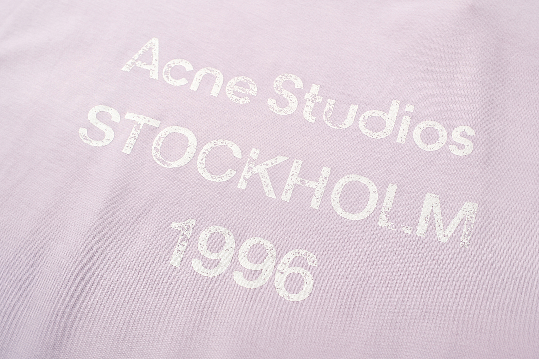 Acne Studios 118 AC LOGO Print Short Sleeve T Pink Floral Grey Black White Red Olive Green Dark Blue Spring Purple S-XL 8026# - Image 40