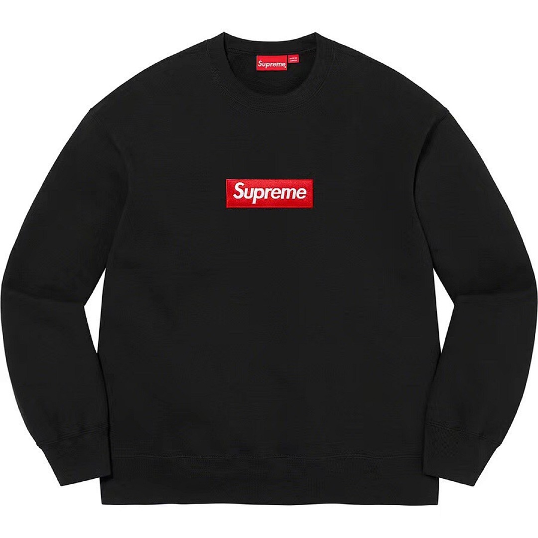 Supreme 178 Sup 22FW Box Logo Crewneck Embroidered BOGO Velvet Collar Black Light Grey Blue Yellow Ink Green Brown Wine Red S M L XL