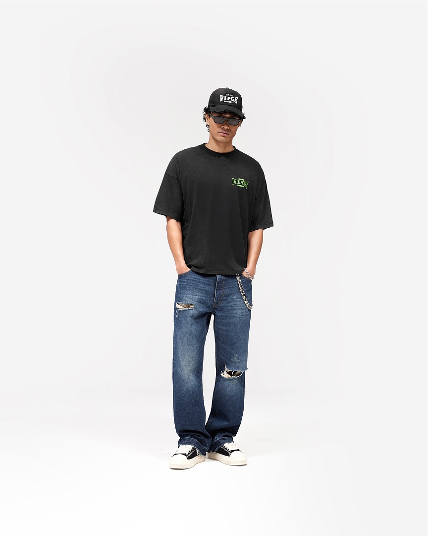 Represent 138 REPRESENT New High Mens Womens Top Wide Short Sleeve : S M L XL Water (Black) - Image 16
