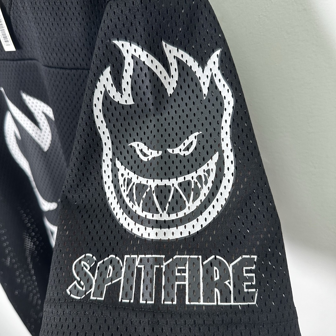 Supreme 218 SPITFIRE FOOTBALL JERSEY Fire Flame V Collar Short Sleeve Olive Black Red S - Image 10