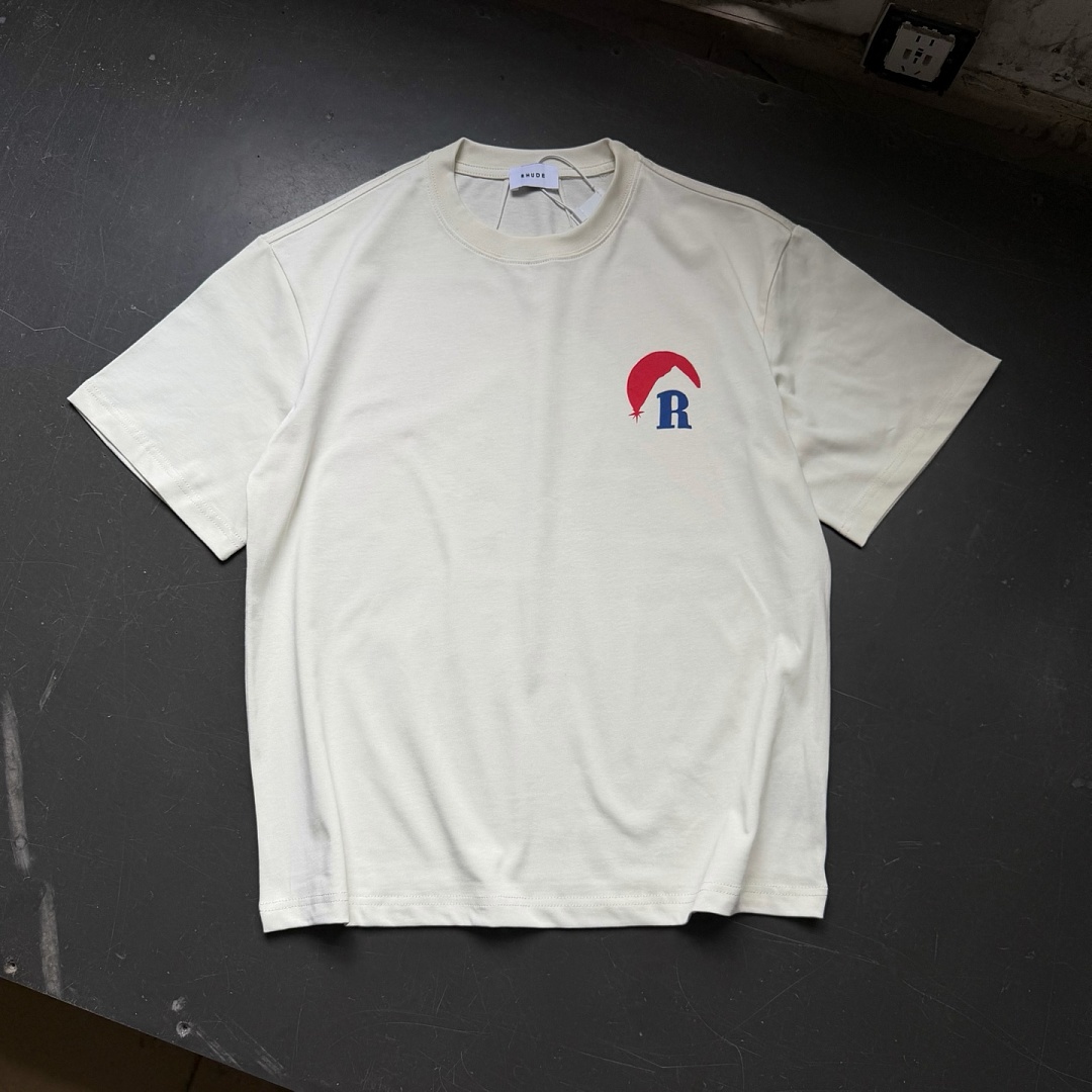 Unbranded 118 RHUD Double Print Short Sleeve T : S M L XL Cream Apricot - Image 16