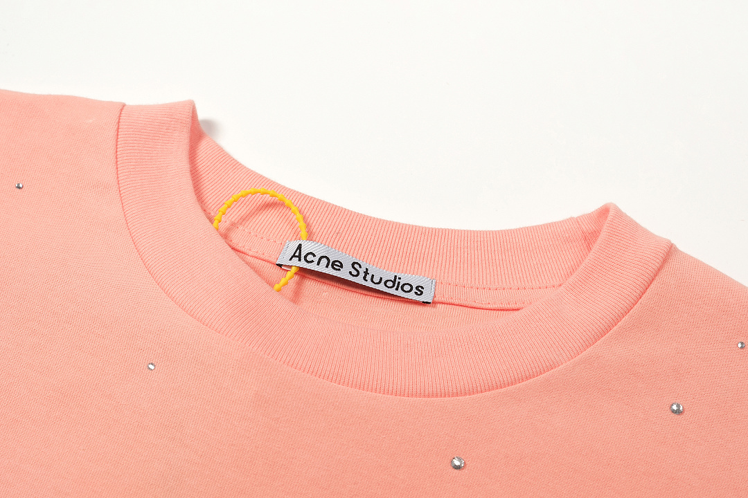 Acne Studios 158 AC Limited Exclusive Rhinestone LOGO Long Sleeve T Pink Black White Mountain Blue S-XL 8206# - Image 6