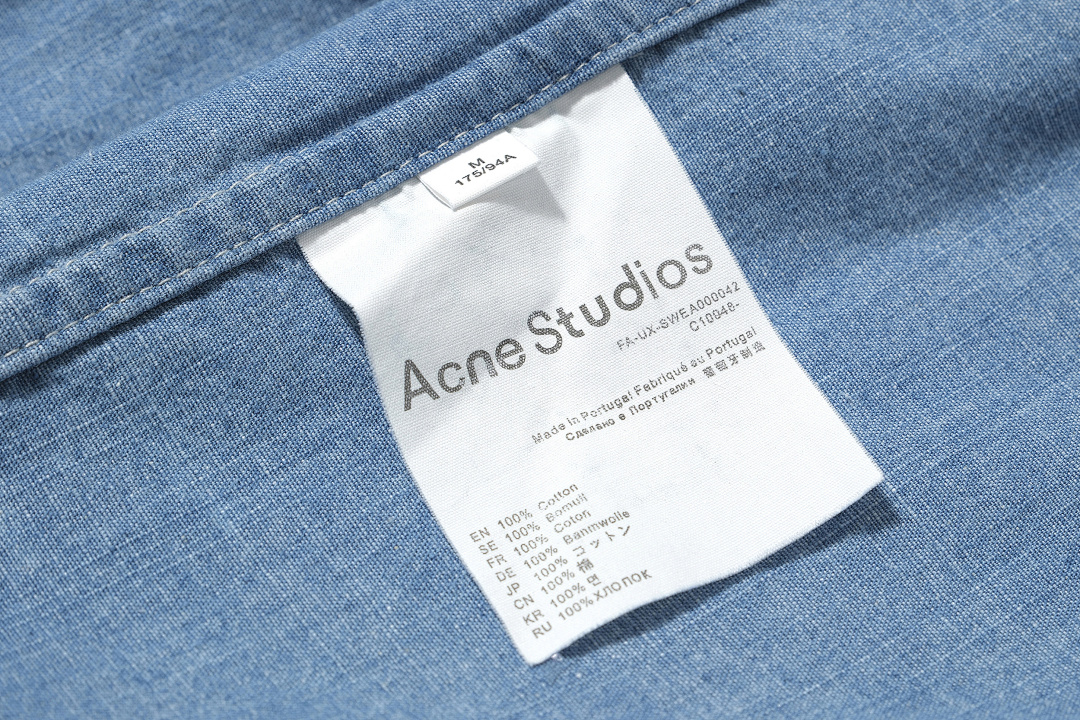 Acne Studios 218 AC LOGO Short Sleeve Water Blue S-XL 3297# - Image 14