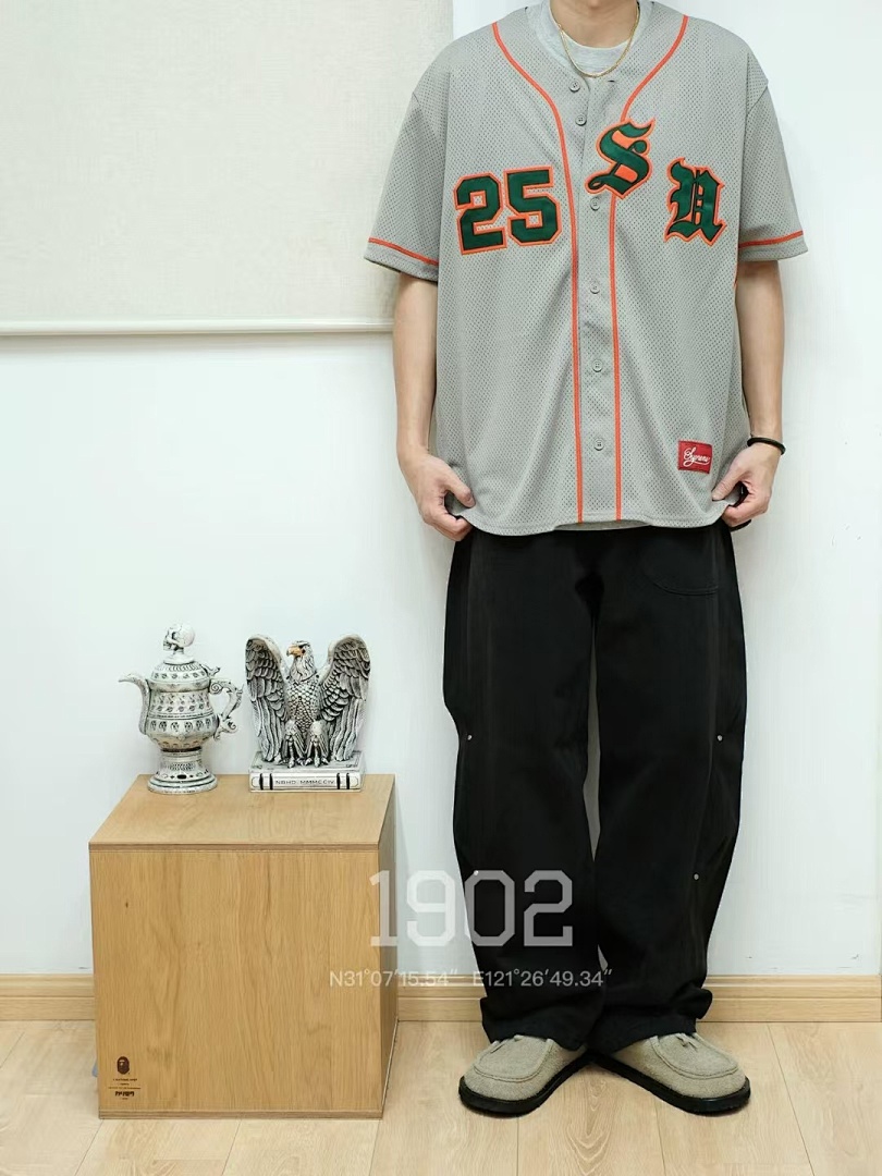 Supreme 298 25SS OLD ENGLISH BASEBALL JERSEY T (Black) - Image 28