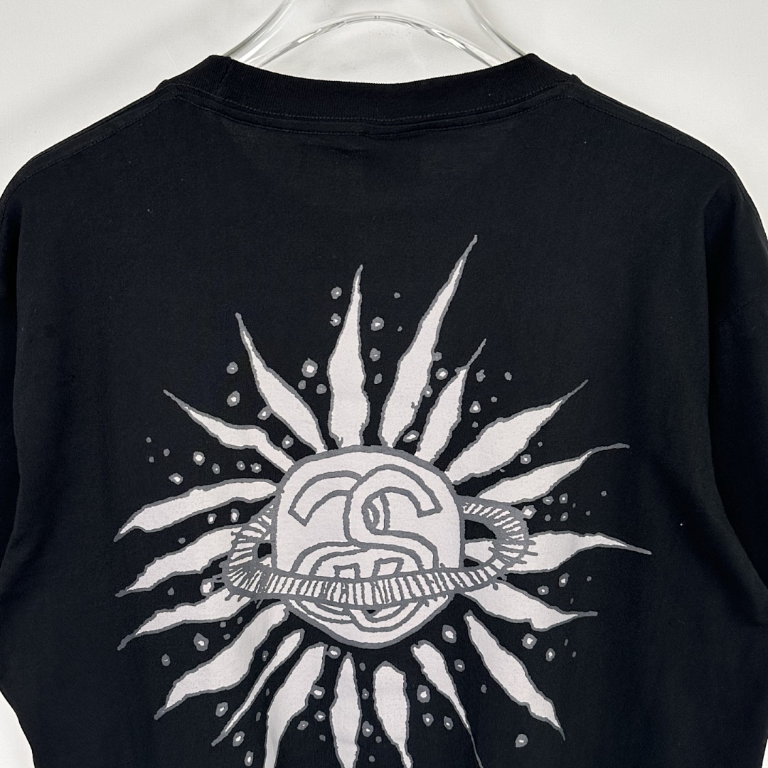 Stussy 128 STU SS25 LOOK BEYOND TEE PIGMENT DYED Double S Print Short Sleeve (Black White) - Image 9