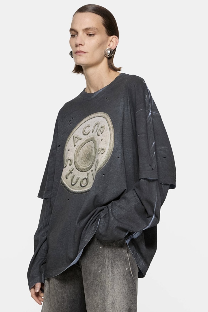 Acne Studios 198 AC Buckle LOGO Long Sleeve T Floral Blue S-XL 8211# - Image 19
