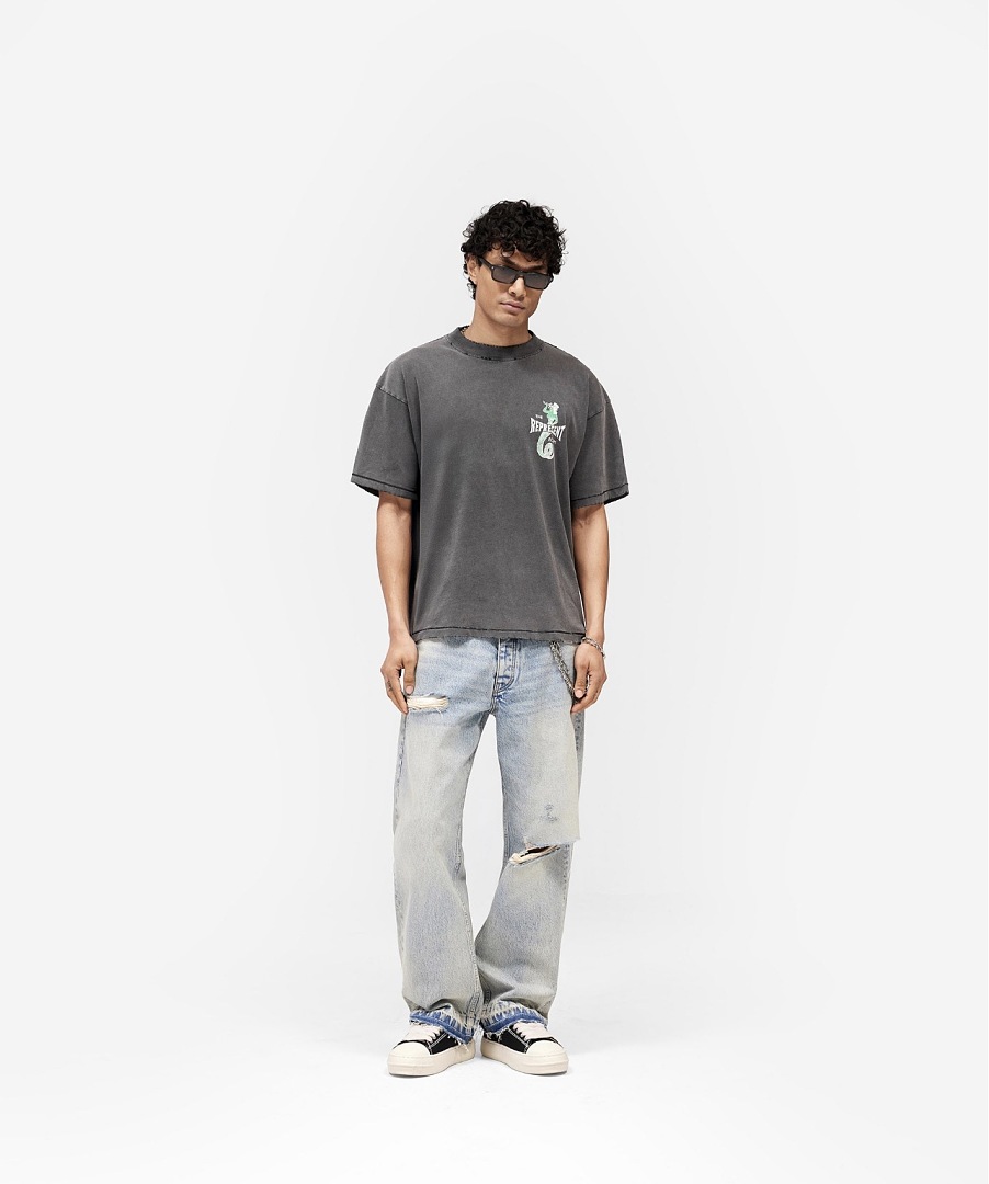 Represent New High Mens Womens Top Wide Short Sleeve : S M L XL Water (Black) - Image 30