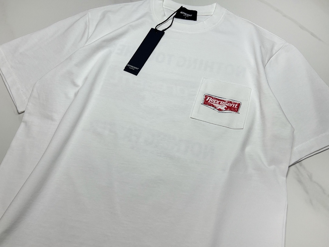 Off-White 148 REPRESENT High Mens Womens Wide Washed Short Sleeve : S M L XL Off (White) - Image 7