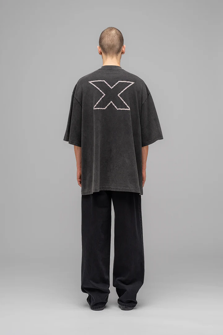 Unbranded 128 032C "X" LAYERED T-SHIRT Version Model Print Short Sleeve T Black S-XL 8030# - Image 22