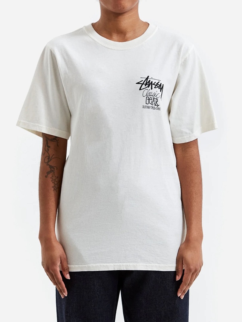 Stussy 108 STU 25SS CLASSIC GEAR TEE PIGMENT DYED Print Short Sleeve T : Black White S M L - Image 10