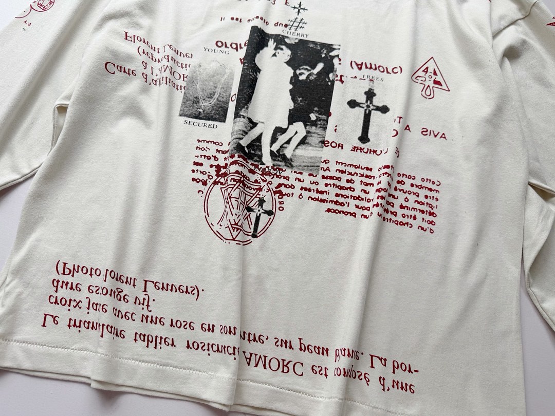 Enfants Riches Deprimes 138 Enfants Riches Deprimes Wide Collar Long Sleeve T : S M L XL Apricot - Image 9