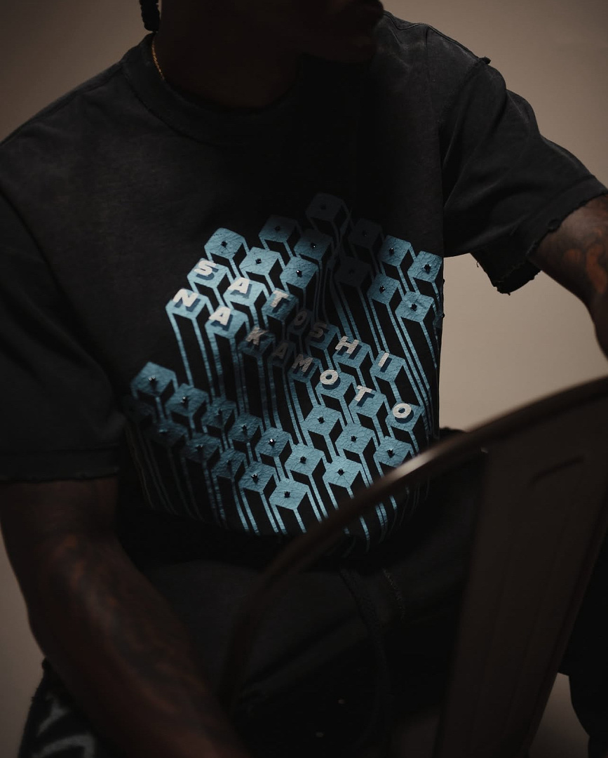Unbranded 128 SATOSHI NAKAMOTO Gridlock T : Washed Black S M L - Image 16