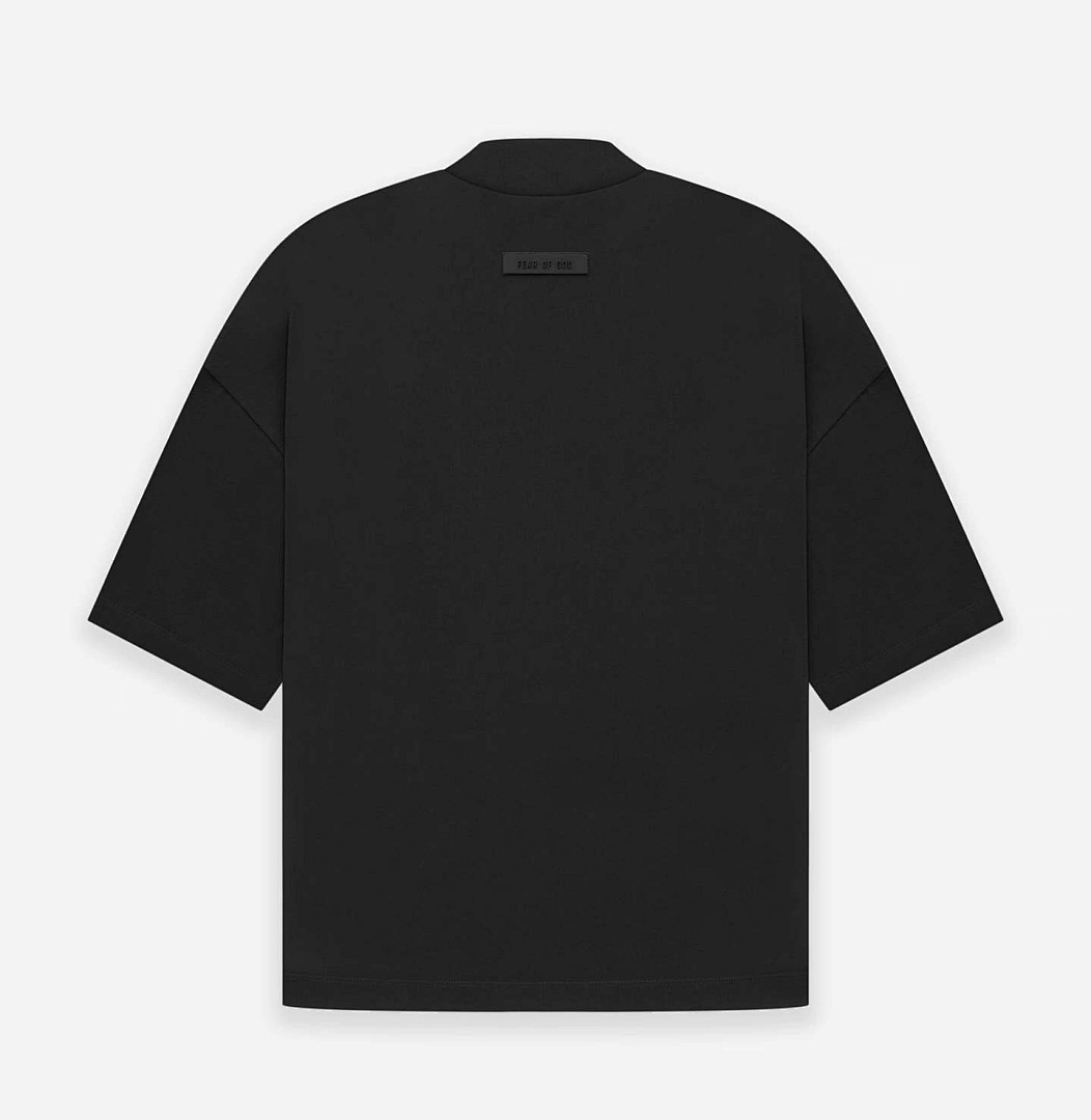 Essentials 118 ESS Full New LOGO Small High Collar Model Short Sleeve T Black S-XL 6215# - Image 3