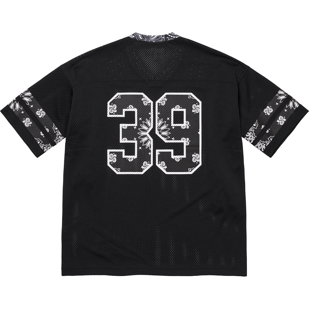 Supreme 198 SS25 BANDANA FOOTBALL JERSEY Fruit Floral Olive Black White S M L - Image 5