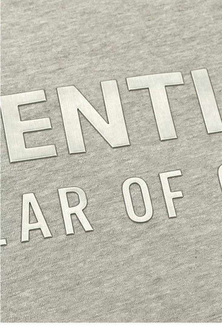 Essentials 118 SS25 Classic Hoodie Label Print Short Sleeve Silk Silver Gum : XS-XL (Grey Brown Oatmeal) - Image 9